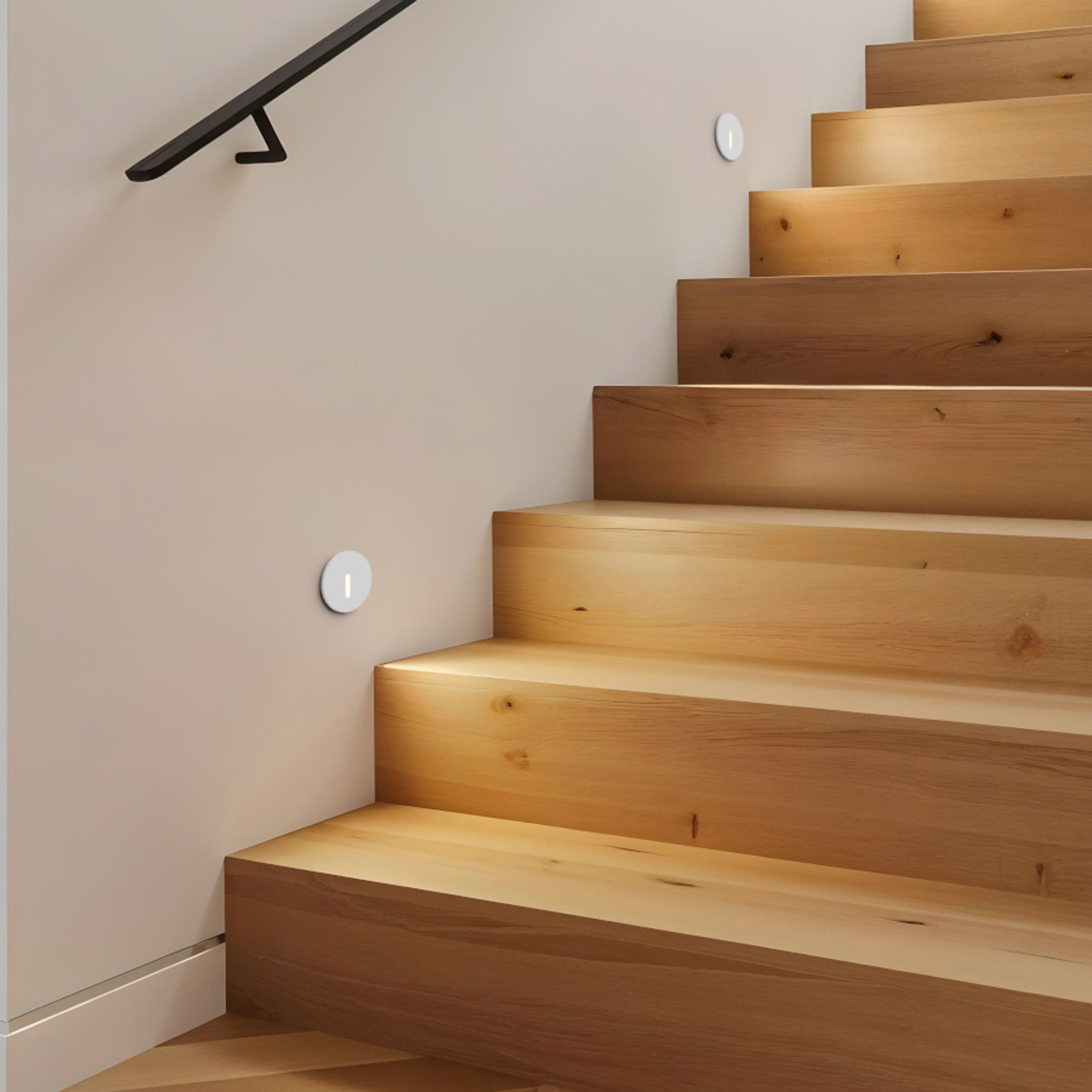 Corp de iluminat circular LED încastrat de perete cu fascicul de lumină îngustă, IRIA R alb 230V 3W 10° 3000K
