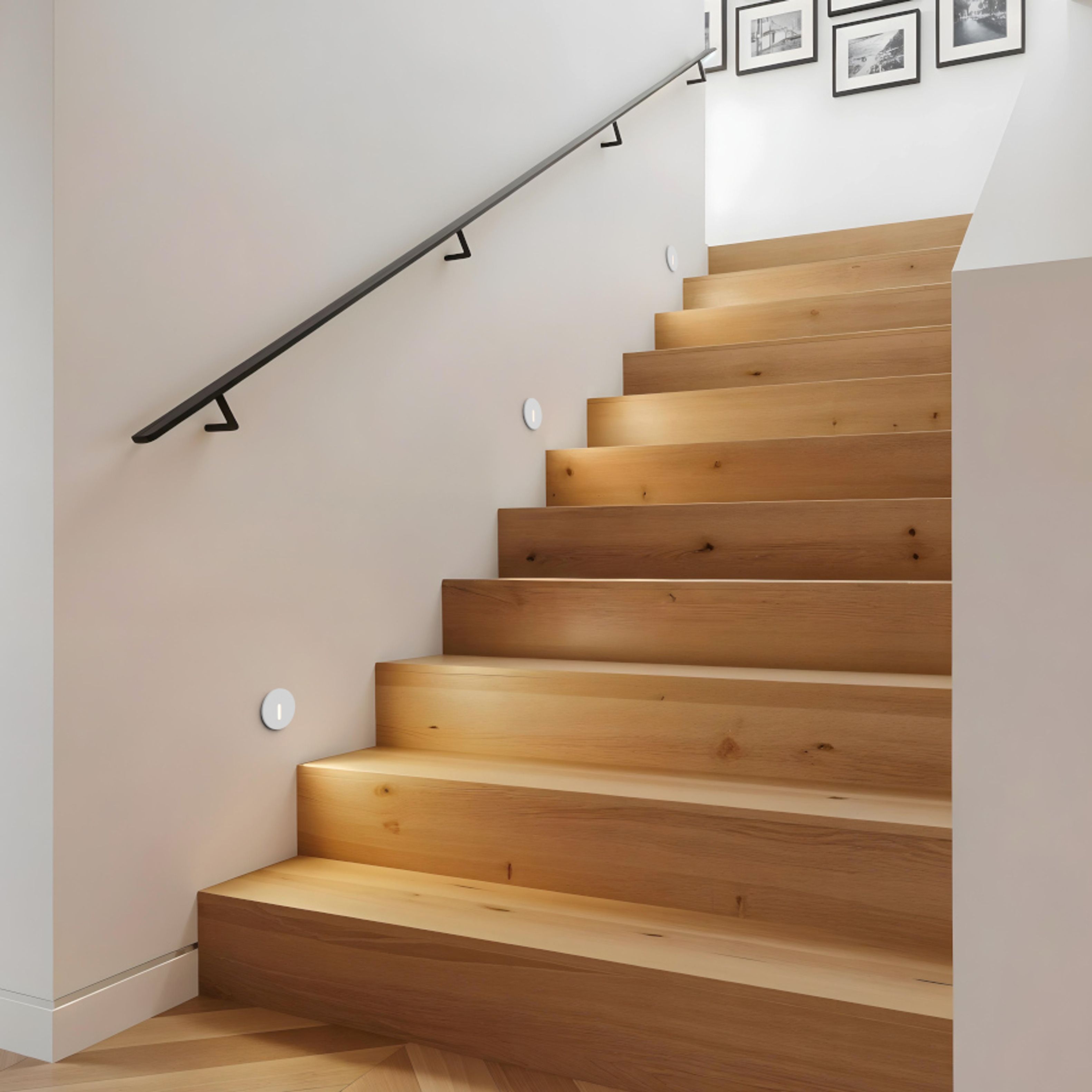 Corp de iluminat circular LED încastrat de perete cu fascicul de lumină îngustă, IRIA R alb 230V 3W 10° 3000K