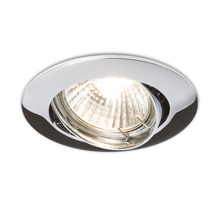 Corp de iluminat circular pentru tavan din gips-carton, cu înclinare, pentru fasung GU10, TOPIC R înclinabil crom 230V LED 8W
