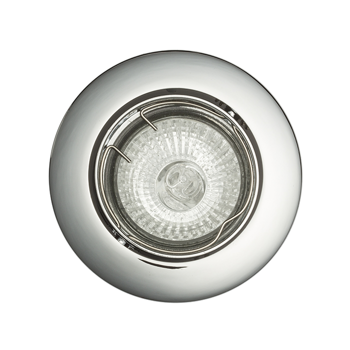 Corp de iluminat circular pentru tavan din gips-carton, cu înclinare, pentru fasung GU10, TOPIC R înclinabil crom 230V LED 8W