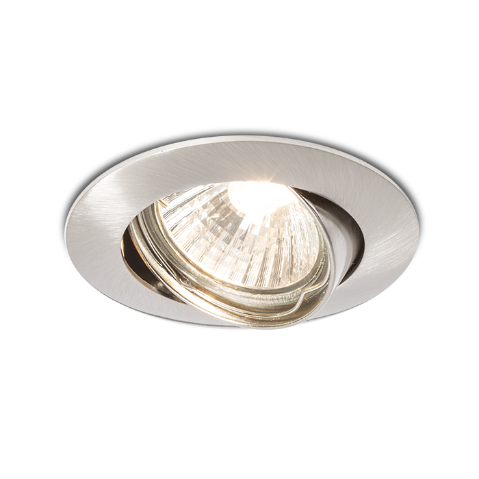 Corp de iluminat circular pentru tavan din gips-carton, cu înclinare, pentru fasung GU10, TOPIC R înclinabil nichel mat 230V LED 8W