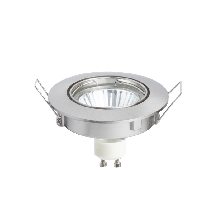 Corp de iluminat circular pentru tavan din gips-carton, cu înclinare, pentru fasung GU10, TOPIC R înclinabil nichel mat 230V LED 8W