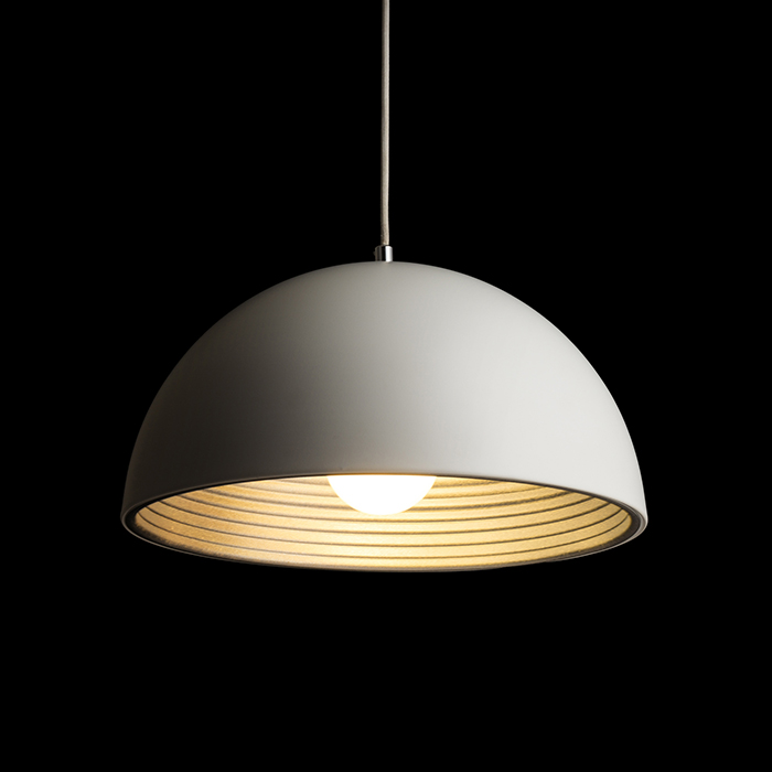 Corp de iluminat cu abajur metalic vopsit și reflector interior, CARISSIMA 40 suspendat alb mat/gri argintiu 230V LED E27 15W