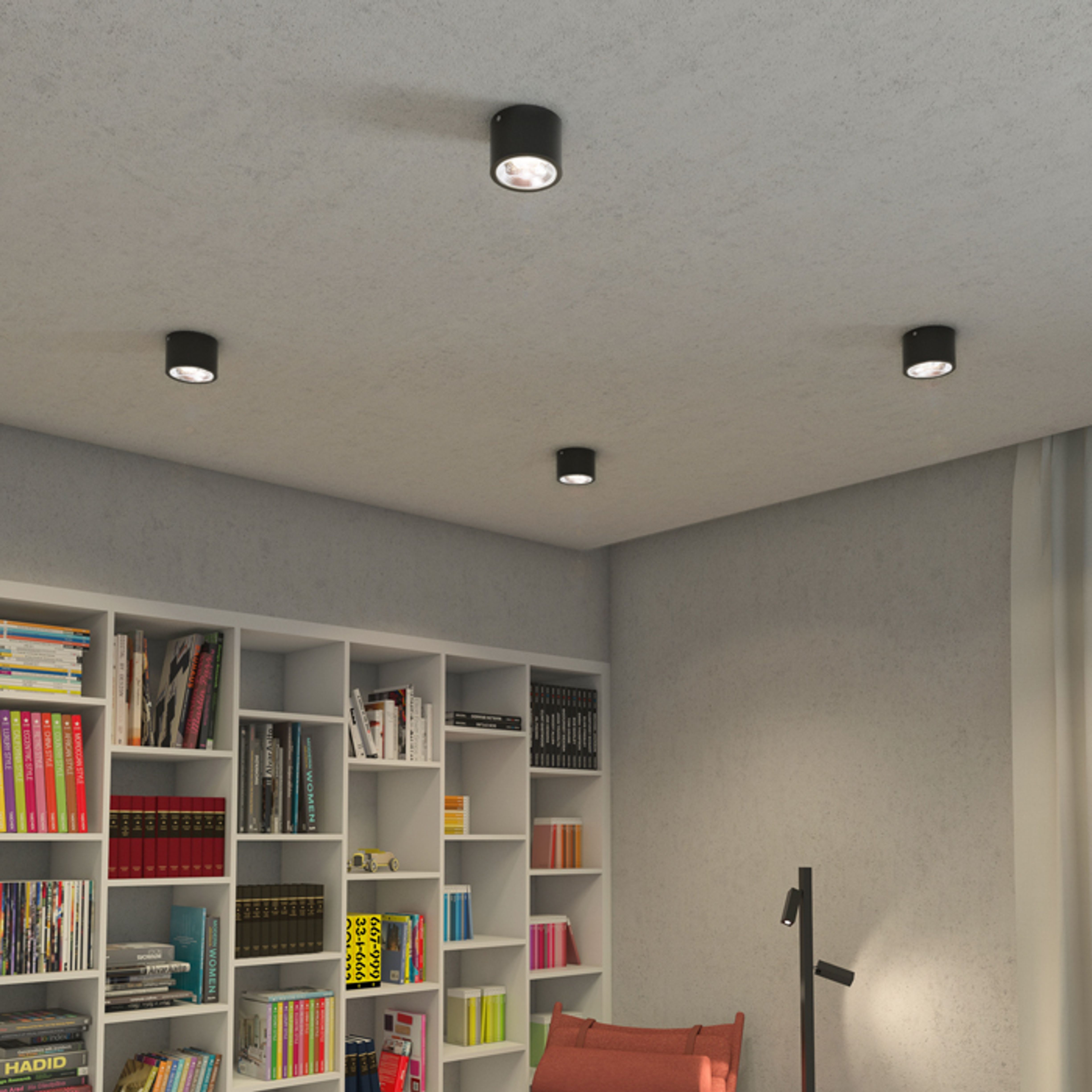 Corp de iluminat cu LED fără posibilitatea de înclinare, KELLY LED DIMM de tavan negru 230V 15W 45° 3000K
