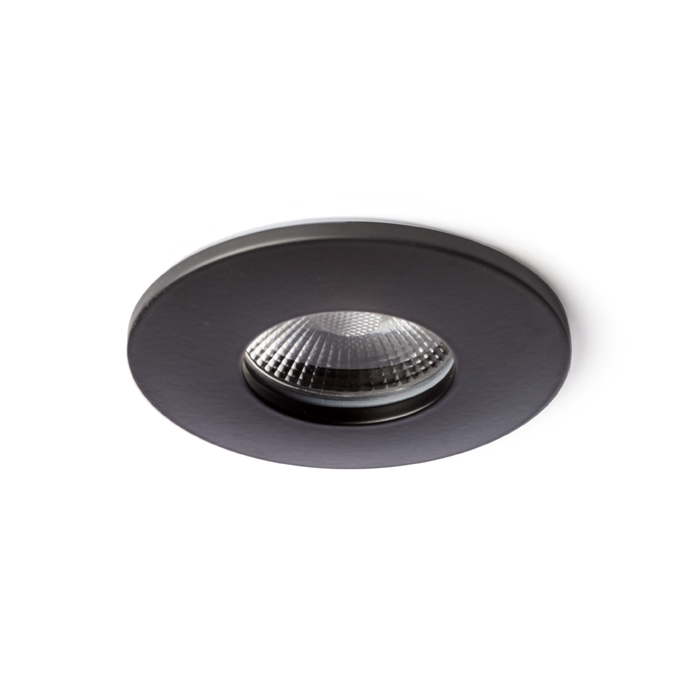 Corp de iluminat cu LED încastrat din aluminiu potrivit pentru medii umede în mai multe variante de, WATERBOY R negru mat 230V 10W 40° IP65 3000K