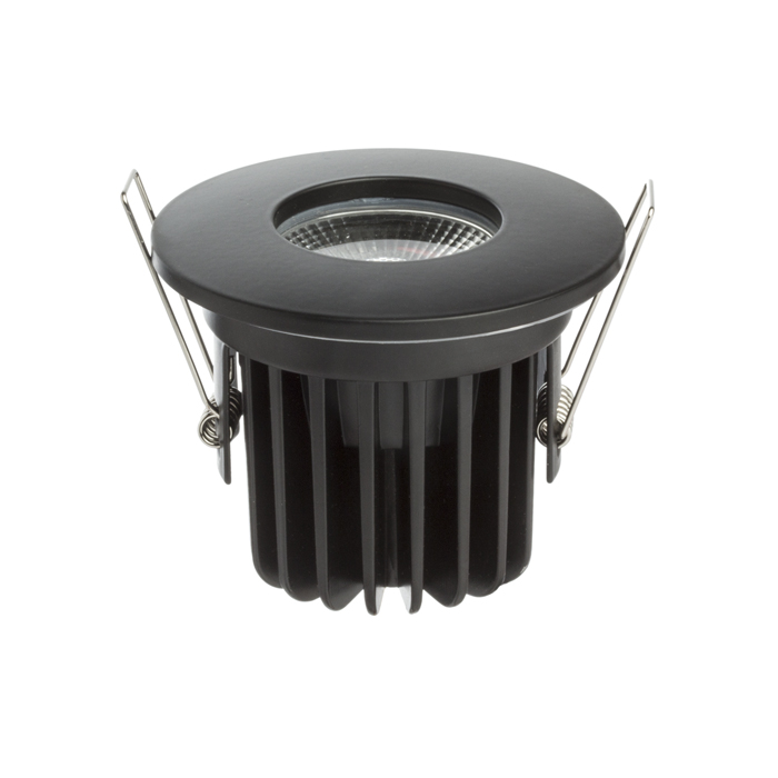 Corp de iluminat cu LED încastrat din aluminiu potrivit pentru medii umede în mai multe variante de, WATERBOY R negru mat 230V 10W 40° IP65 3000K