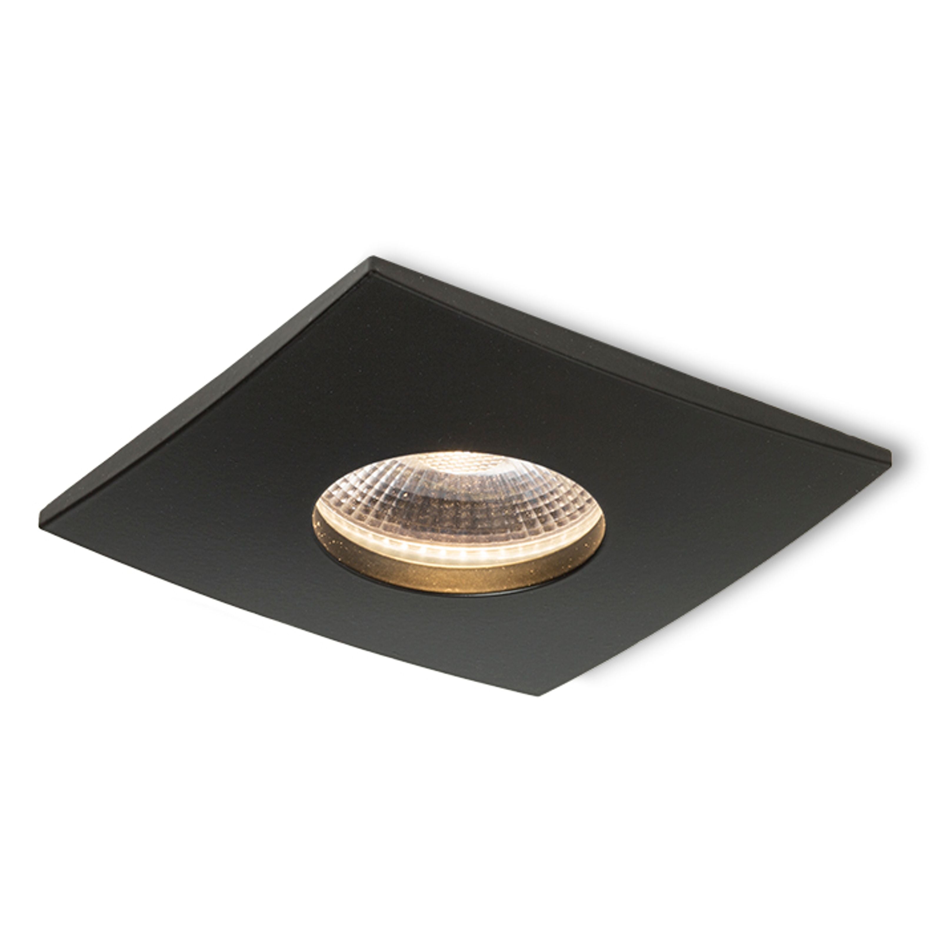 Corp de iluminat cu LED încastrat din aluminiu potrivit pentru medii umede în mai multe variante de, WATERBOY SQ negru mat 230V 10W 40° IP65 3000K