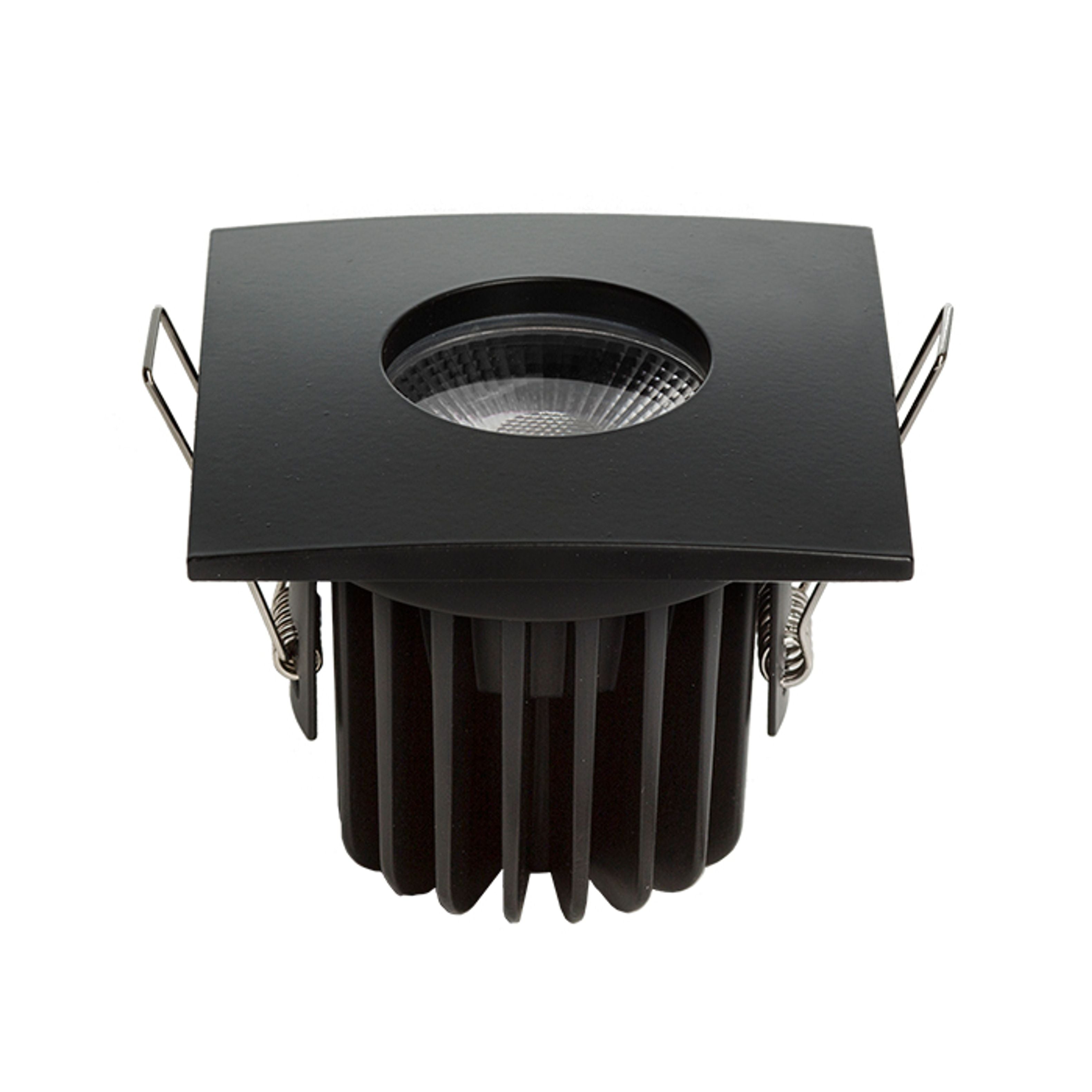 Corp de iluminat cu LED încastrat din aluminiu potrivit pentru medii umede în mai multe variante de, WATERBOY SQ negru mat 230V 10W 40° IP65 3000K