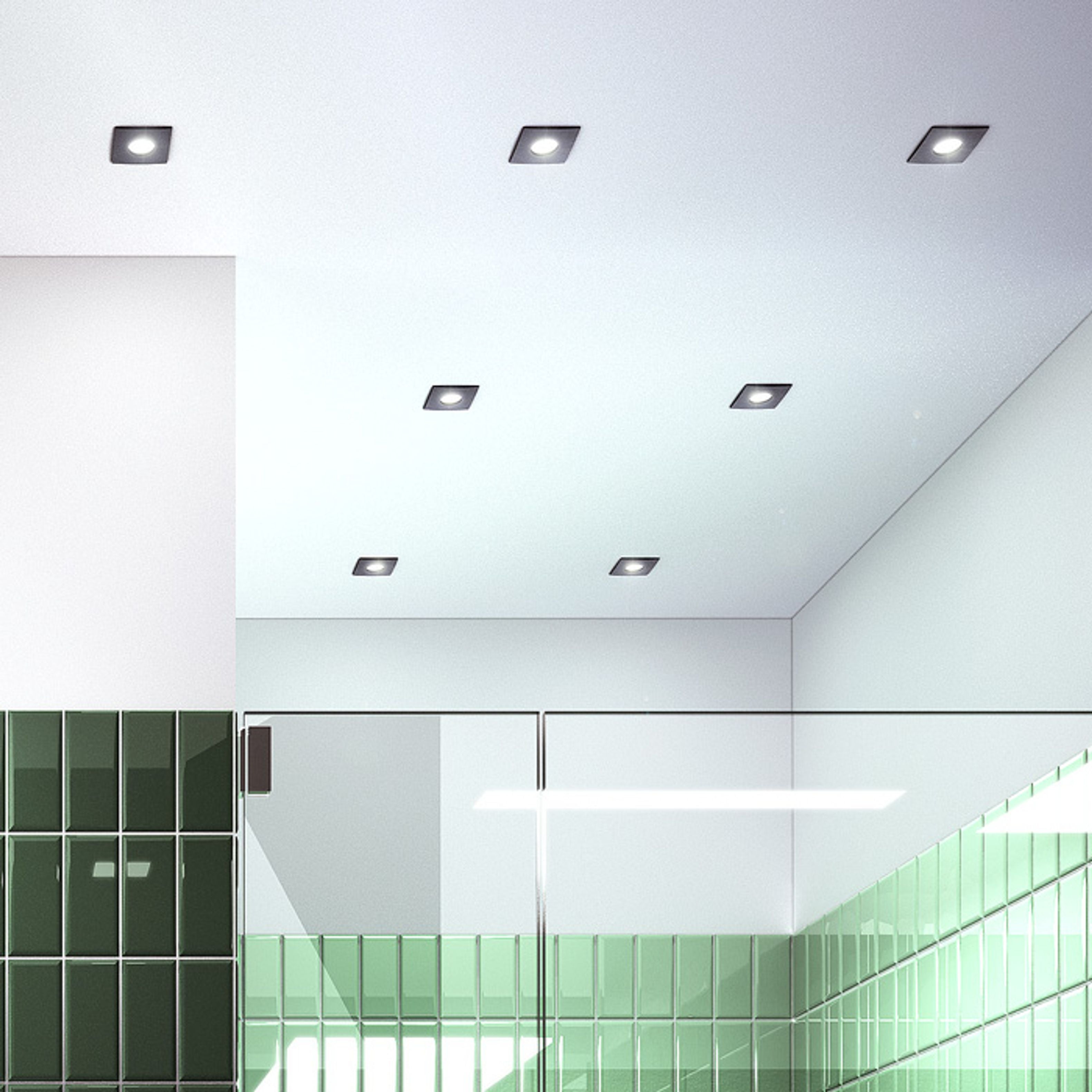 Corp de iluminat cu LED încastrat din aluminiu potrivit pentru medii umede în mai multe variante de, WATERBOY SQ negru mat 230V 10W 40° IP65 3000K