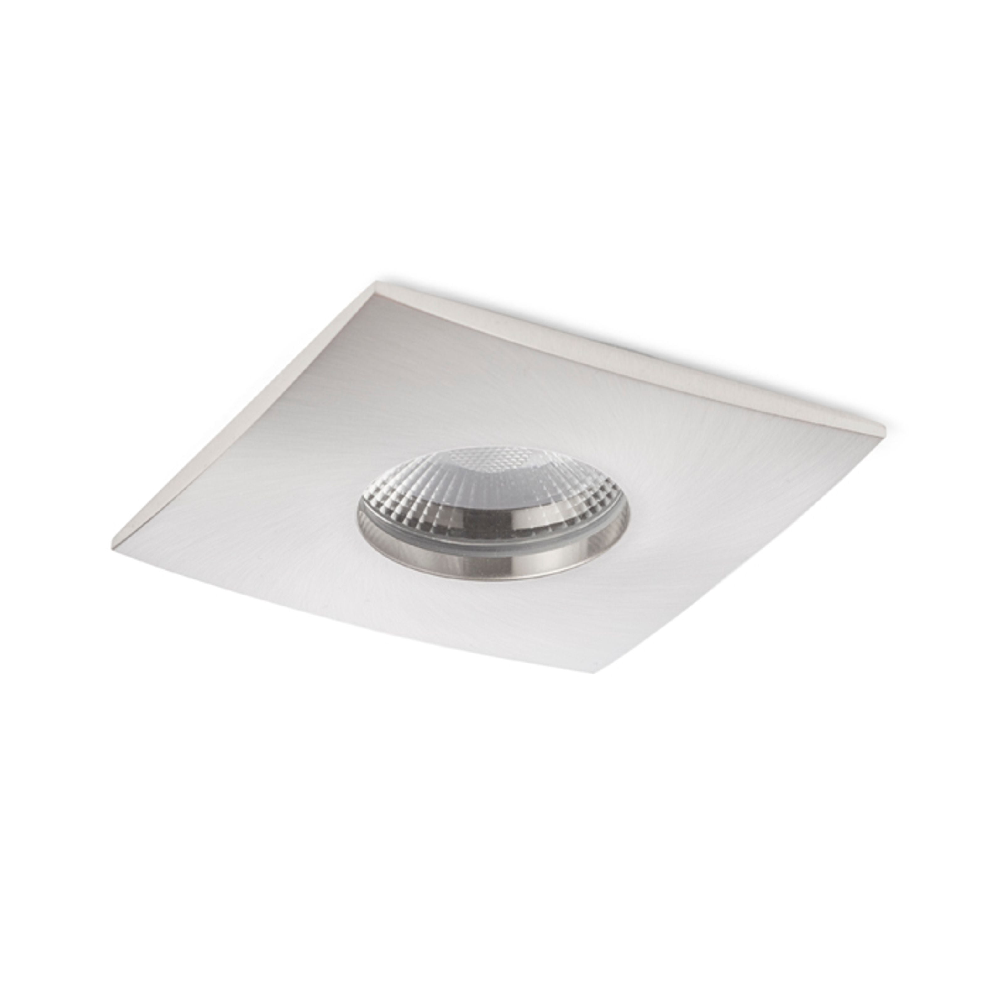 Corp de iluminat cu LED încastrat din aluminiu potrivit pentru medii umede în mai multe variante de, WATERBOY SQ nichel mat 230V 10W 40° IP65 3000K