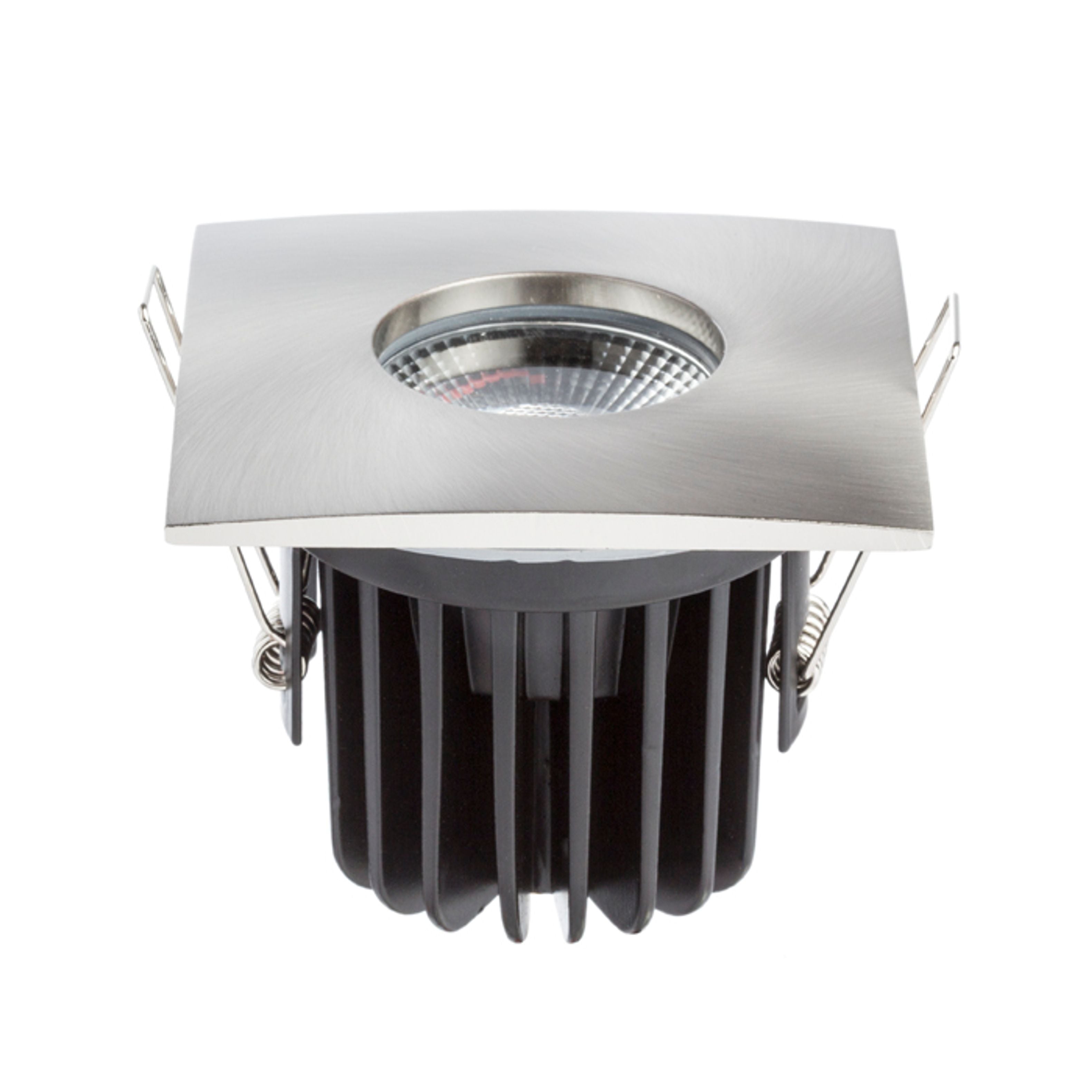 Corp de iluminat cu LED încastrat din aluminiu potrivit pentru medii umede în mai multe variante de, WATERBOY SQ nichel mat 230V 10W 40° IP65 3000K