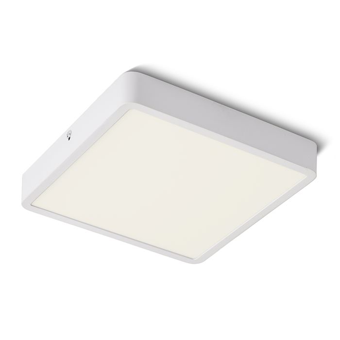 Corp de iluminat cu suprafață pătrată, foarte subțire, cu colțuri rotunjite pentru LED-uri cu, HUE SQ 22 DIMM de tavan alb 230V LED 24W 3000K