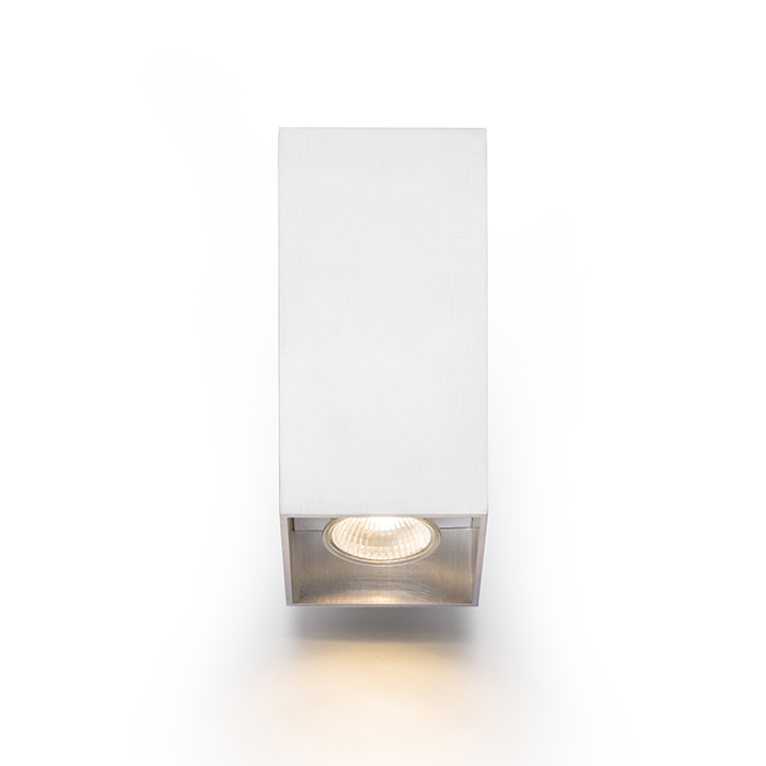 Corp de iluminat cubic metalic de perete cu iluminare SUS / JOS pentru două becuri reflector cu, AGATE II aluminiu 230V LED GU10 2x7W