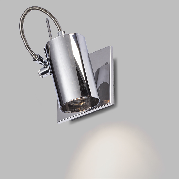 Corp de iluminat de perete cu reflector de oglindă pe bază cromată, BUGSY I sticlă de crom 230V GU10 50W