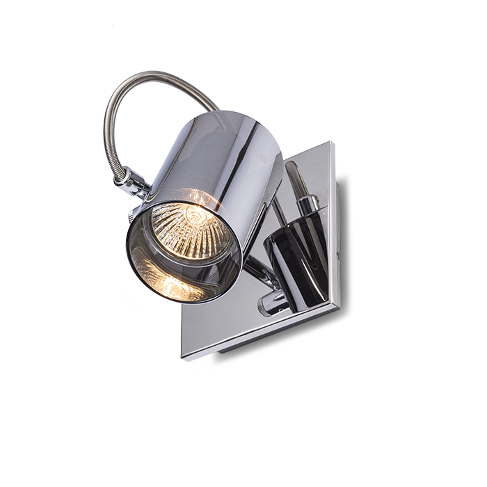 Corp de iluminat de perete cu reflector de oglindă pe bază cromată, BUGSY I sticlă de crom 230V GU10 50W