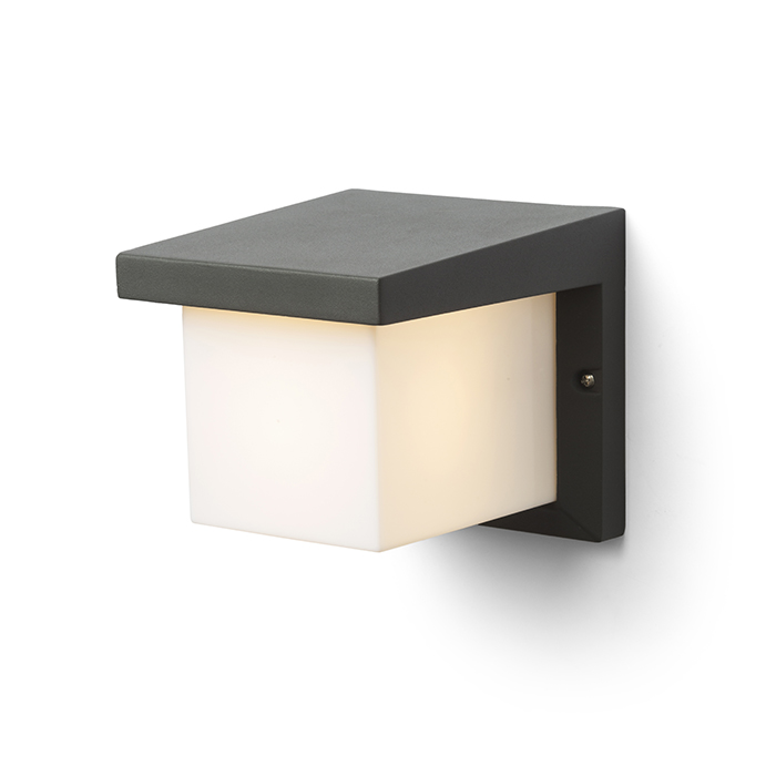 Corp de iluminat de perete de exterior cu iluminare de direcție moale, potrivit pentru terase și intrările în HIDE SQ, antracit, 230V, LED, E27, 15W, IP44