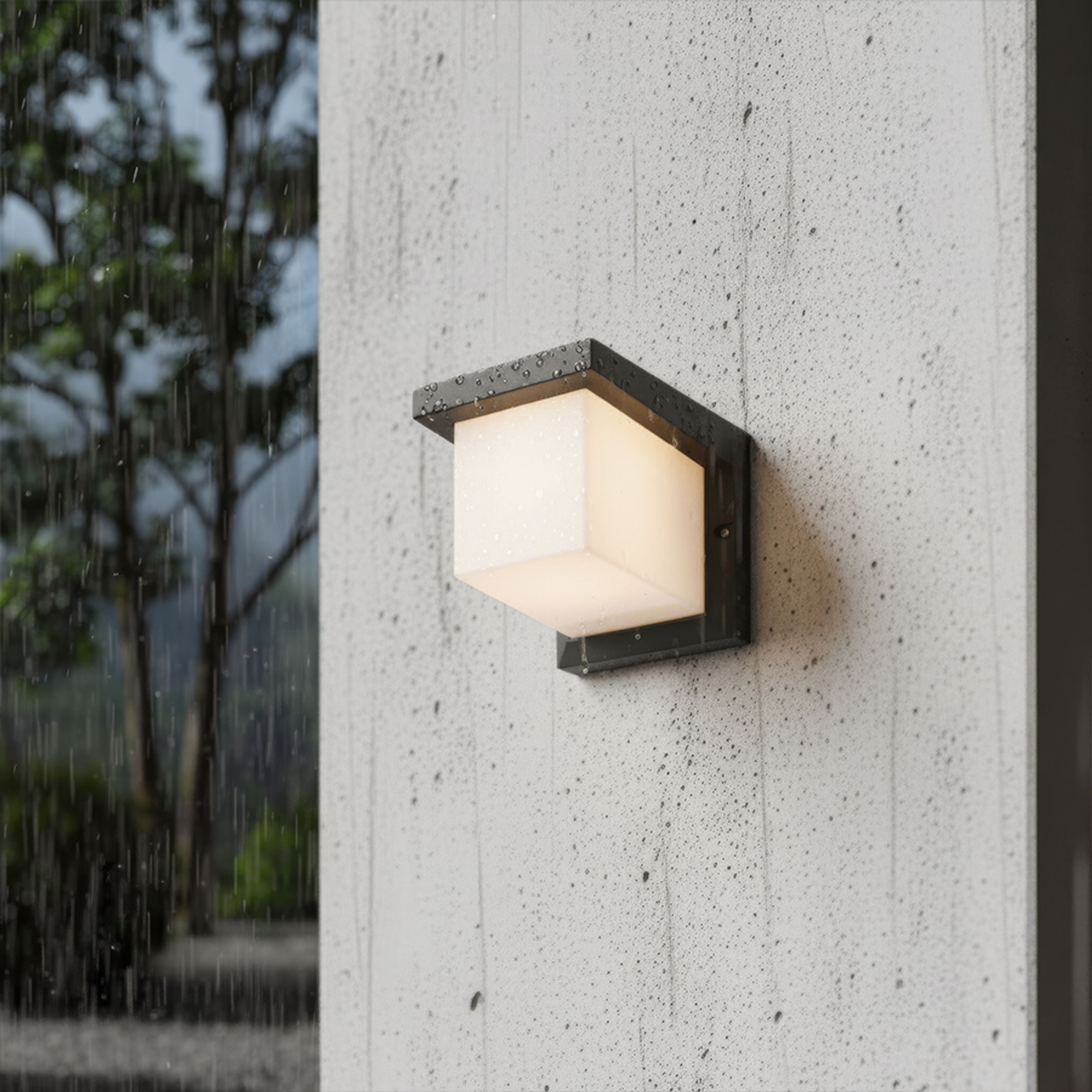 Corp de iluminat de exterior cu iluminare de direcție moale, potrivit pentru terase și intrările în, HIDE SQ de perete antracit 230V LED E27 15W IP44