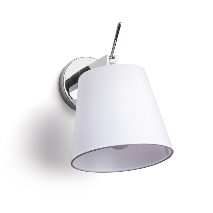 Corp de iluminat de perete elegant, cu posibilitatea de a înclina abajurul, JERSEY alb crom 230V LED E27 15W