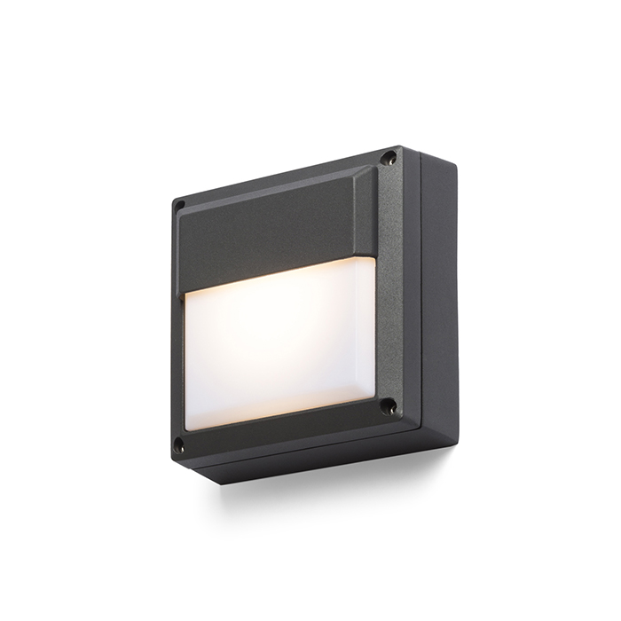 Corp de iluminat exterior, potrivit pentru terase și intrări în casă pentru sursă de lumină, DELTA 145 de perete antracit 230V GX53 9W IP54
