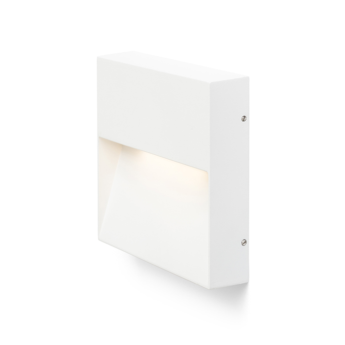 Corp de iluminat de perete LED pătrat pentru iluminarea de orientare a trotuarelor, scărilor sau, AQILA SQ alb 230V 6W IP54 3000K