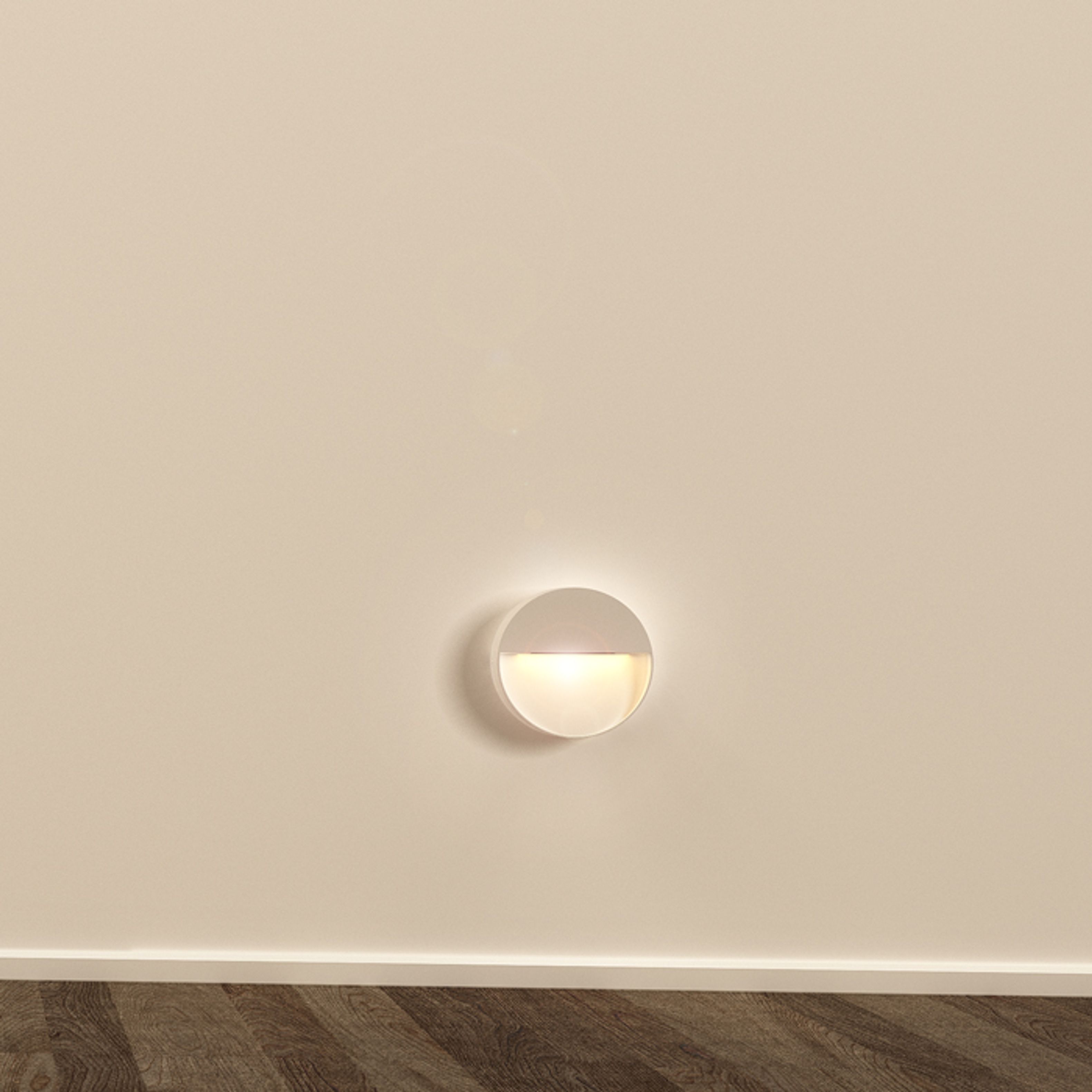 Corp de iluminat de perete LED rotundă pentru iluminarea de orientare a trotuarelor, scărilor sau, AQILA R alb 230V 6W IP54 3000K
