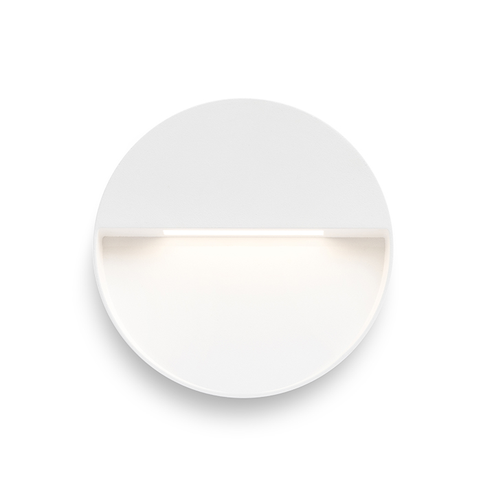 Corp de iluminat de perete LED rotundă pentru iluminarea de orientare a trotuarelor, scărilor sau, AQILA R alb 230V 6W IP54 3000K