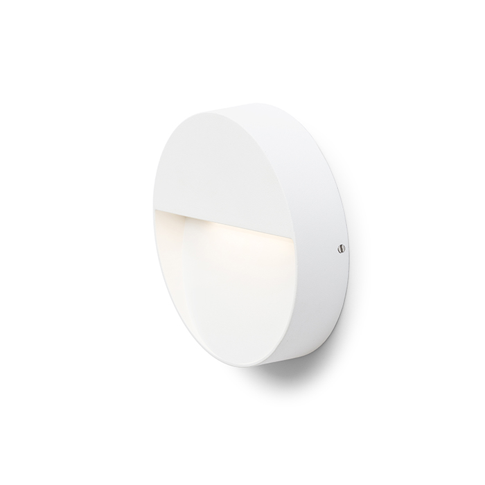 Corp de iluminat de perete LED rotundă pentru iluminarea de orientare a trotuarelor, scărilor sau, AQILA R alb 230V 6W IP54 3000K