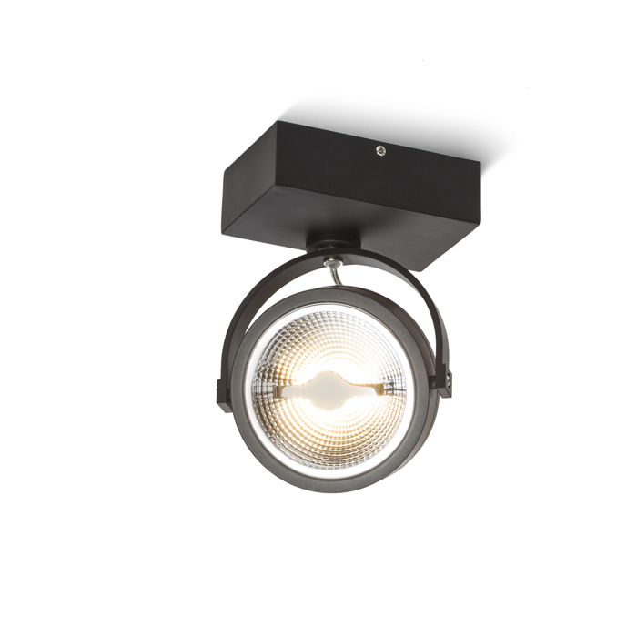 Corp de iluminat de perete sau tavan cu reflectoare înclinate, KELLY LED I negru 230V 12W 24° 3000K