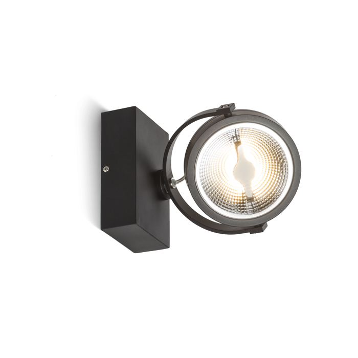 Corp de iluminat de perete sau tavan cu reflectoare înclinate, KELLY LED I negru 230V 12W 24° 3000K