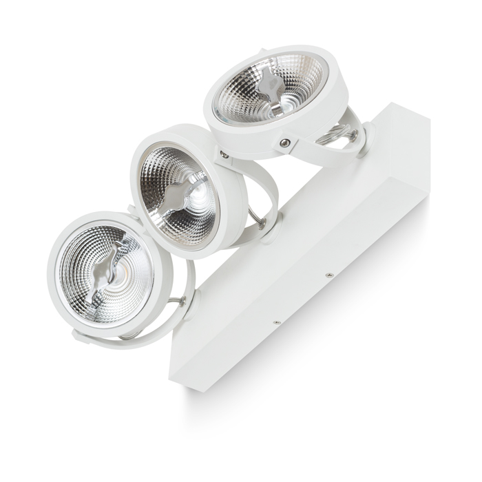 Corp de iluminat de perete sau tavan cu reflectoare înclinate, KELLY LED III alb 230V 3x12W 24° 3000K