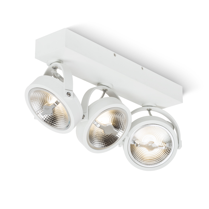 Corp de iluminat de perete sau tavan cu reflectoare înclinate, KELLY LED III alb 230V 3x12W 24° 3000K