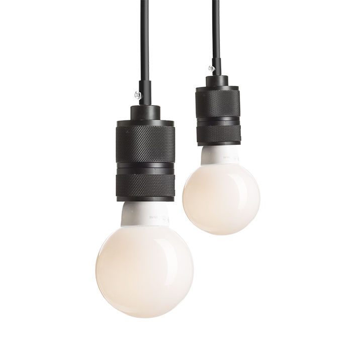 Corp de iluminat de tavan cu bază centrală și șase cabluri individuale de suspendare cu soclu E27, CINDY VI suspendat negru 230V LED 6x15W