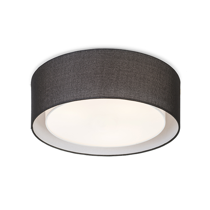 Corp de iluminat dublu circular pentru tavan cu trei surse de lumină E27, OTIS 50 de negru/alb 230V LED 3x15W