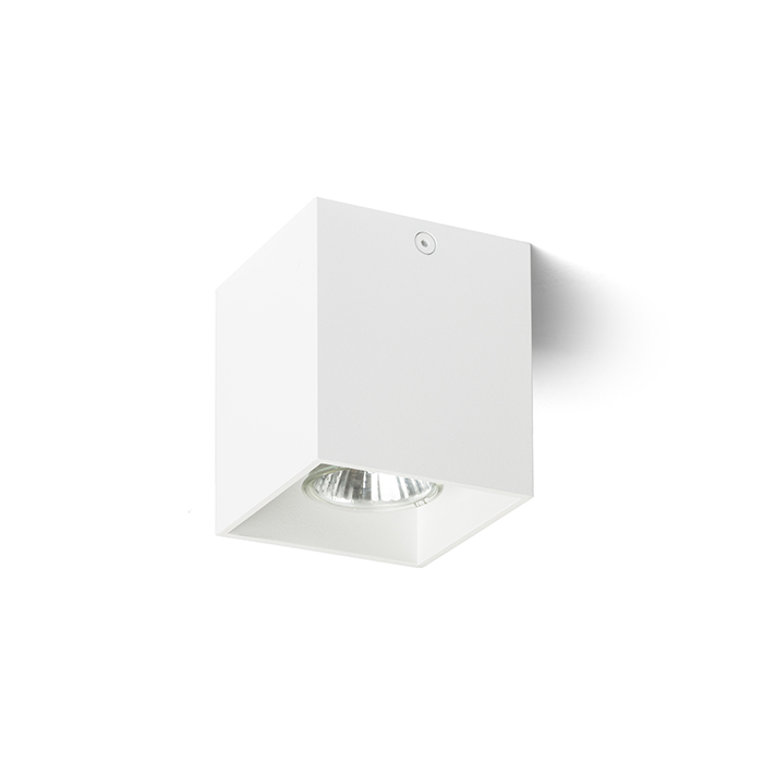 Corp de iluminat de tavan pătrat pentru becuri reflectorizante cu fasung GU10 fără înclinare, AGATE I alb mat 230V 35W