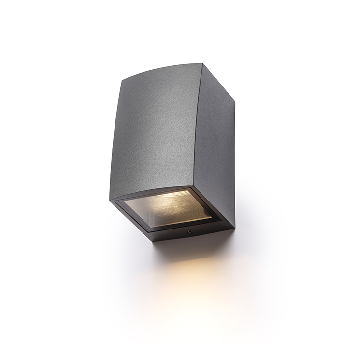 Corp de iluminat din aluminiu de perete pentru bec cu fasung GU10, SELMA antracit 230V LED 8W IP54