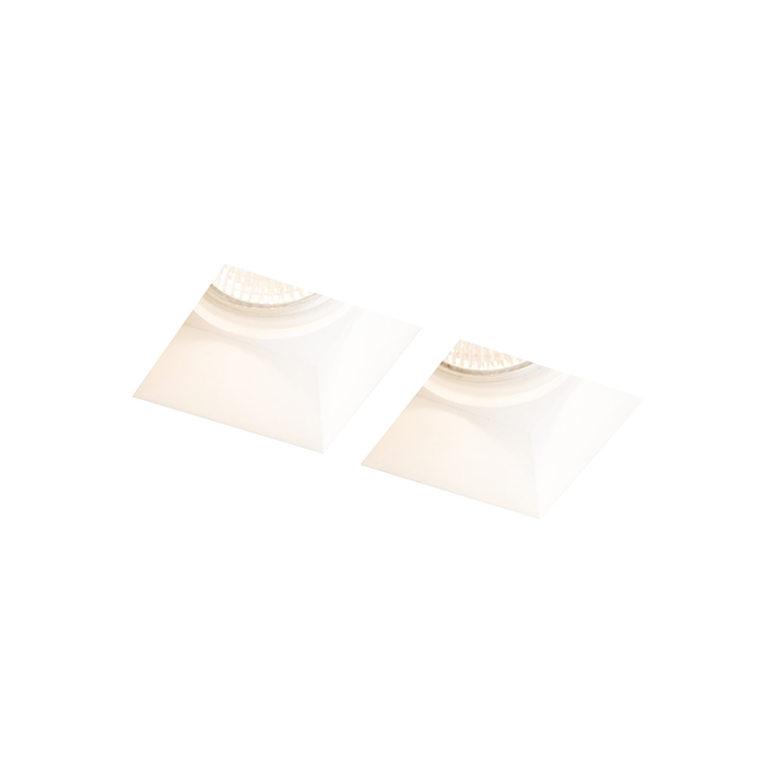 Corp de iluminat din ipsos fără cadru cu gauri circulare, QUO SQ II încastrat în rigips 230V LED GU10 2x8W