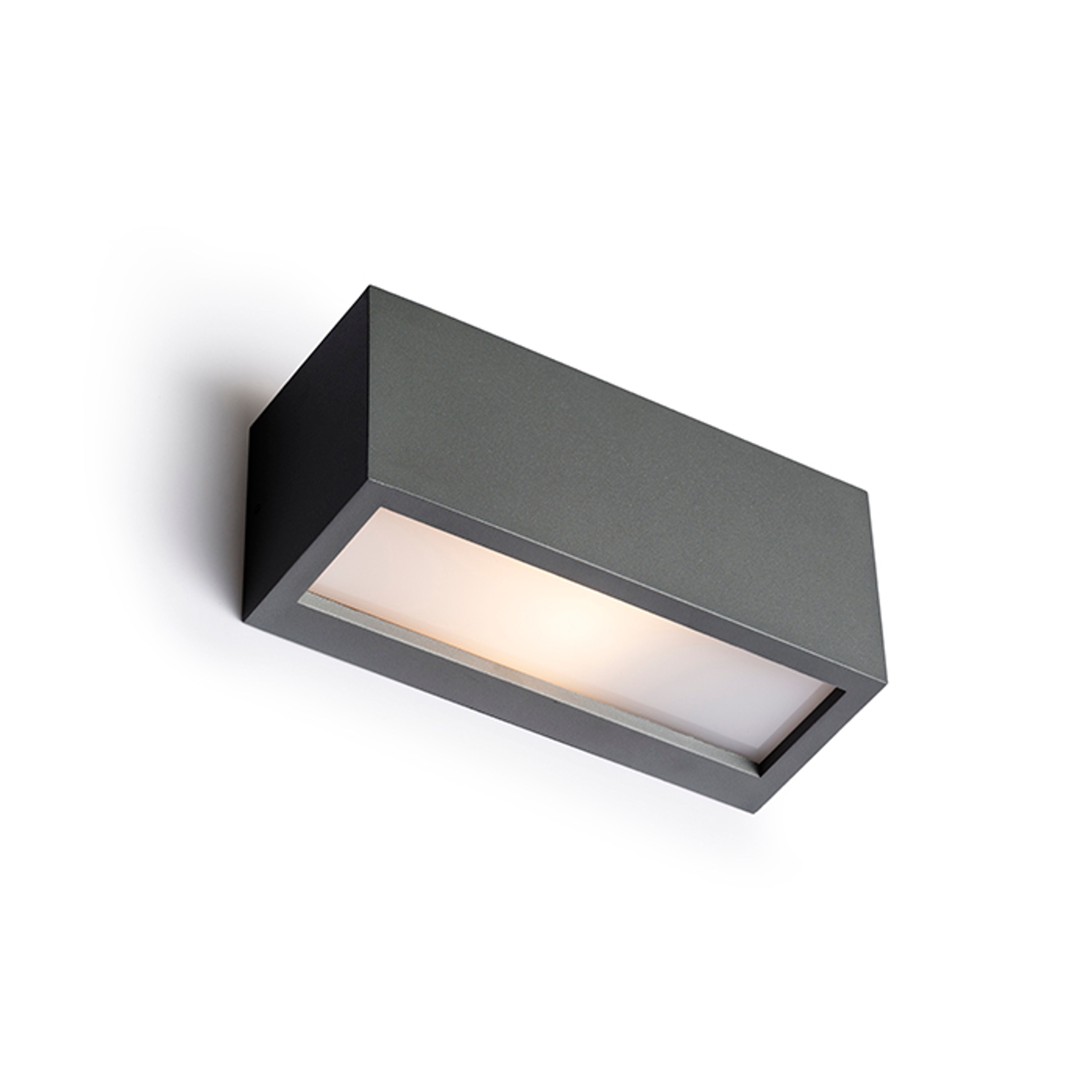 Corp de iluminat dreptunghiular de perete cu iluminare SUS / JOS pentru sursă de lumină economică, DURANT UP - DOWN antracit 230V LED E27 15W IP54