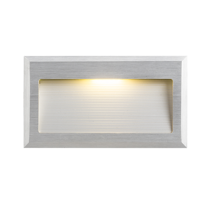 Corp de iluminat dreptunghiular încastrat din aluminiu pieptănat, cu LED COB încorporat, INTRO L 350mA 3W 3000K