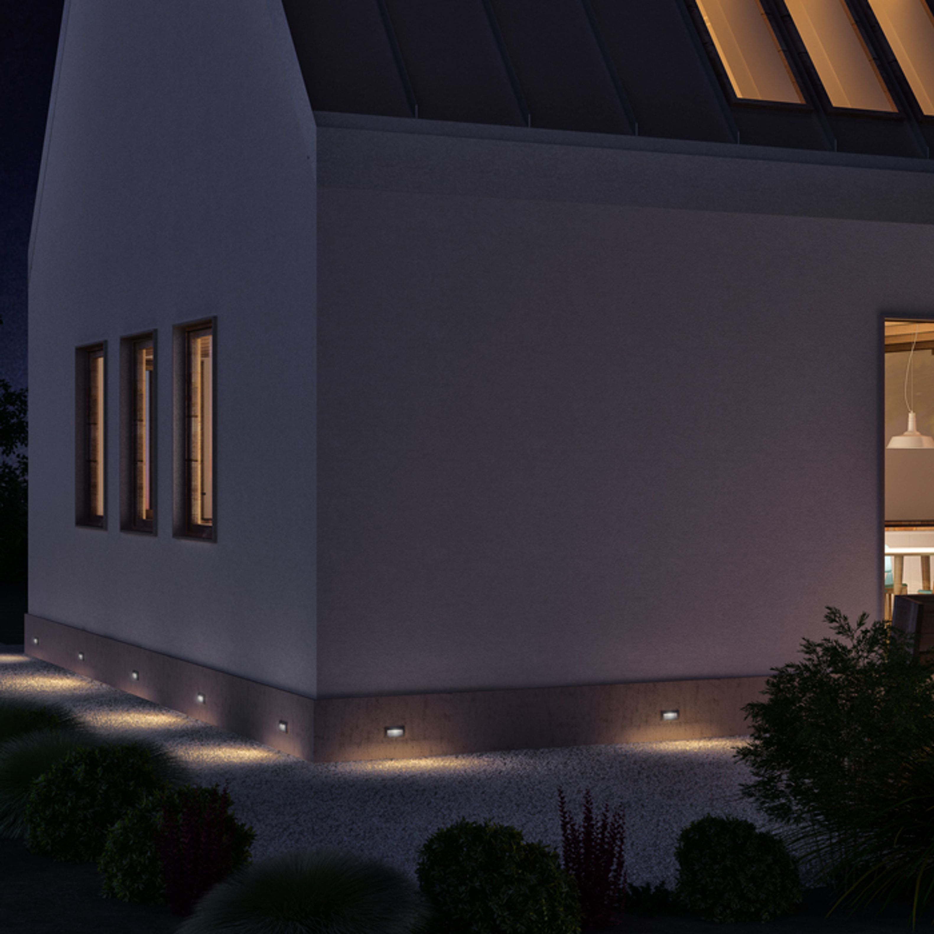 Corp de iluminat dreptunghiular LED încastrat pentru iluminarea de orientare a trotuarelor, GORDIQ L antracit 230V 3W IP65 3000K