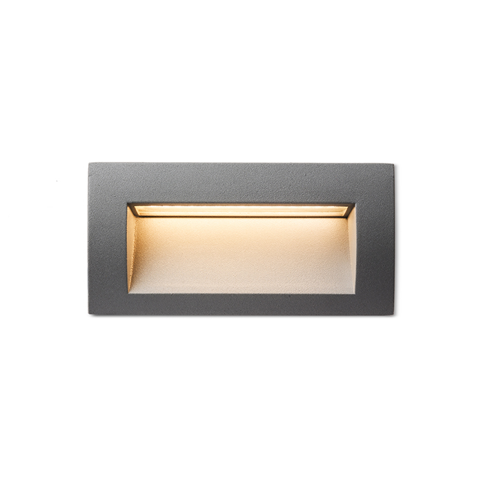 Corp de iluminat dreptunghiular LED încastrat pentru iluminarea de orientare a trotuarelor, GORDIQ L antracit 230V 3W IP65 3000K
