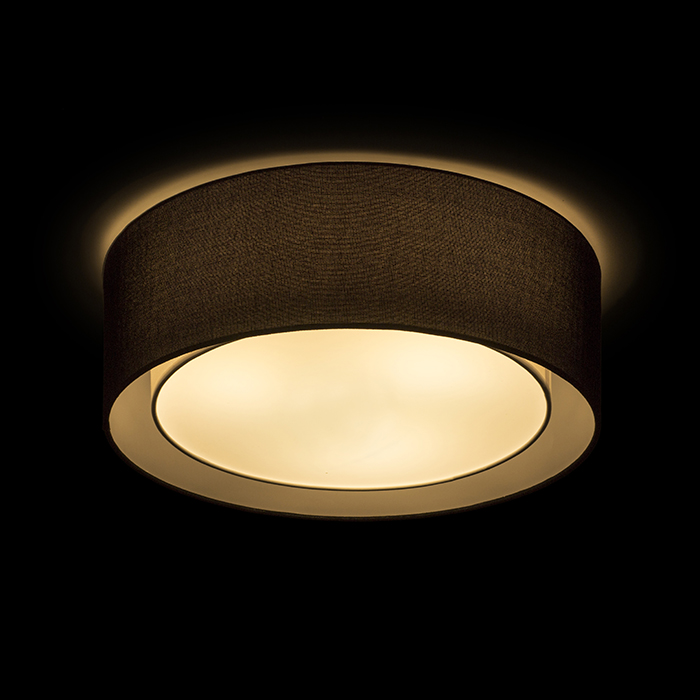 Corp de iluminat dublu circular pentru tavan cu trei surse de lumină E27, OTIS 50 de negru/alb 230V LED 3x15W