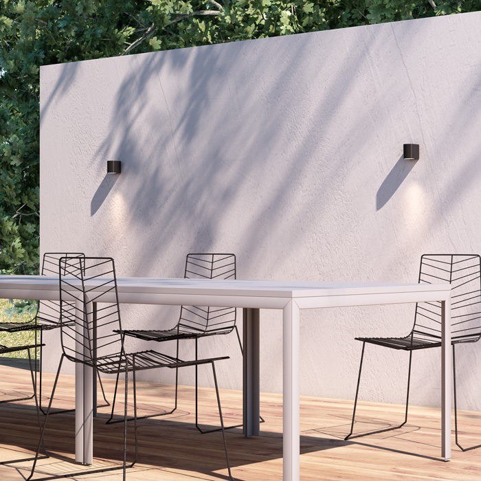 Corp de iluminat exterior de perete cu 3W LED diodă integrată, cu iluminare unidirecțională, ZACK I antracit 230V 3W 58° IP54 3000K
