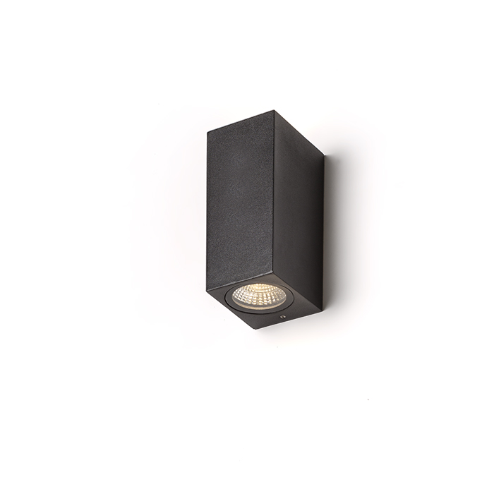 Corp de iluminat exterior de perete cu iluminare SUS / JOS cu două diode de 3W LED incorporate, KUBI II antracit 230V 2x3W 56° IP54 3000K