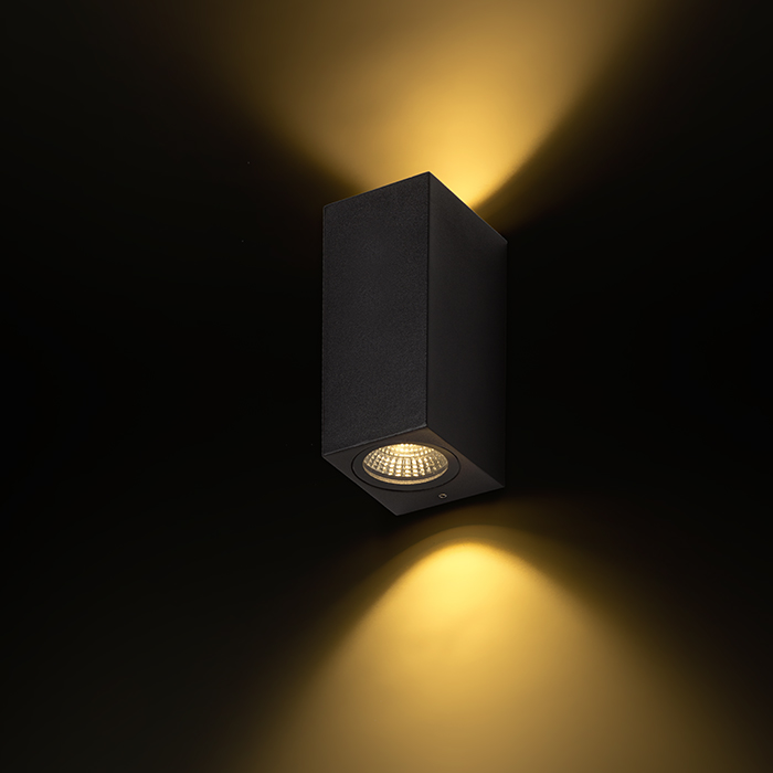 Corp de iluminat exterior de perete cu iluminare SUS / JOS cu două diode de 3W LED incorporate KUBI II, antracit, 230V, 2x3W, 56°, IP54, 3000K