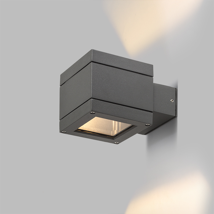 Corp de iluminat exterior de perete cu iluminare SUS / JOS cu vizoare de sticlă transparentă, TELO antracit 230V LED G9 5W IP44