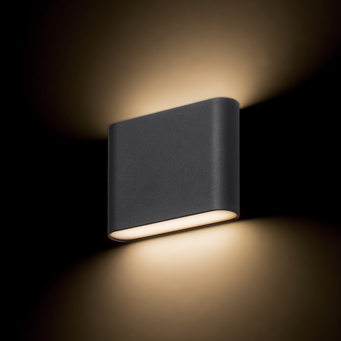 Corp de iluminat exterior de perete cu LED și iluminare SUS / JOS din aluminiu turnat sub presiune, CHOIX 114 antracit 230V 2x3W IP54 3000K