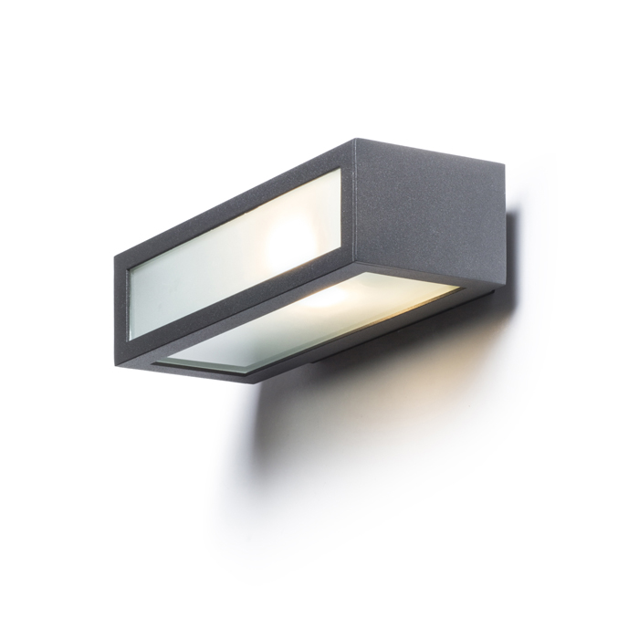 Corp de iluminat exterior de perete cu sticlă satinată, GINO antracit 230V LED E27 11W IP44