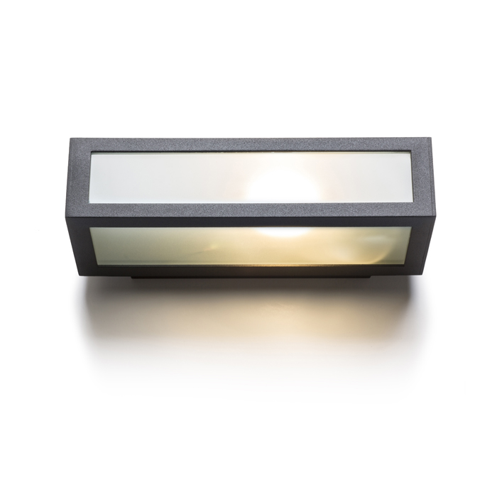 Corp de iluminat exterior de perete cu sticlă satinată, GINO antracit 230V LED E27 11W IP44