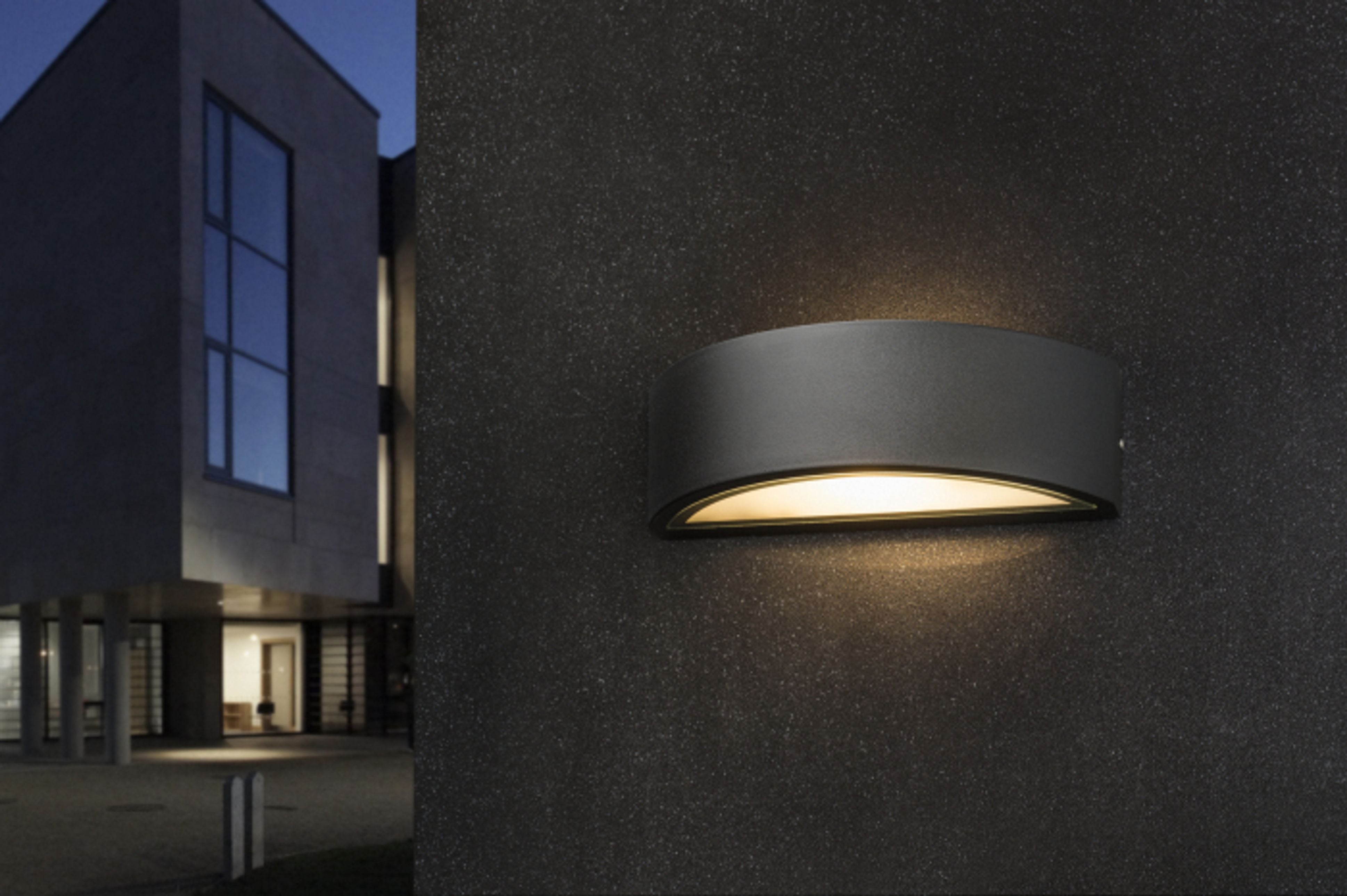 Corp de iluminat exterior de perete din aluminiu turnat sub presiune în trei culori, LESA negru 230V LED E27 26W IP54