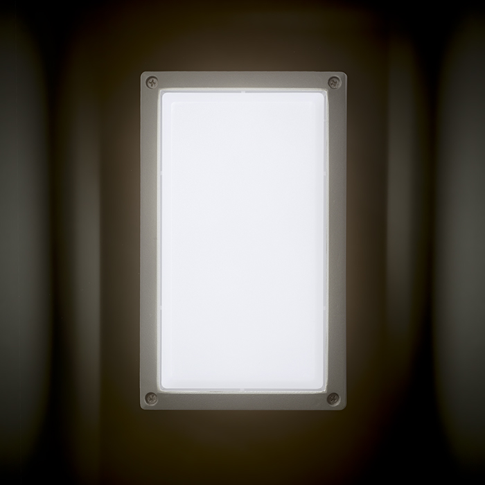 Corp de iluminat exterior din aluminiu turnat sub presiune cu difuzor opal pentru montare de tavan, ASPEN montat pe suprafață gri argintiu 230V LED 5W IP54 3000K
